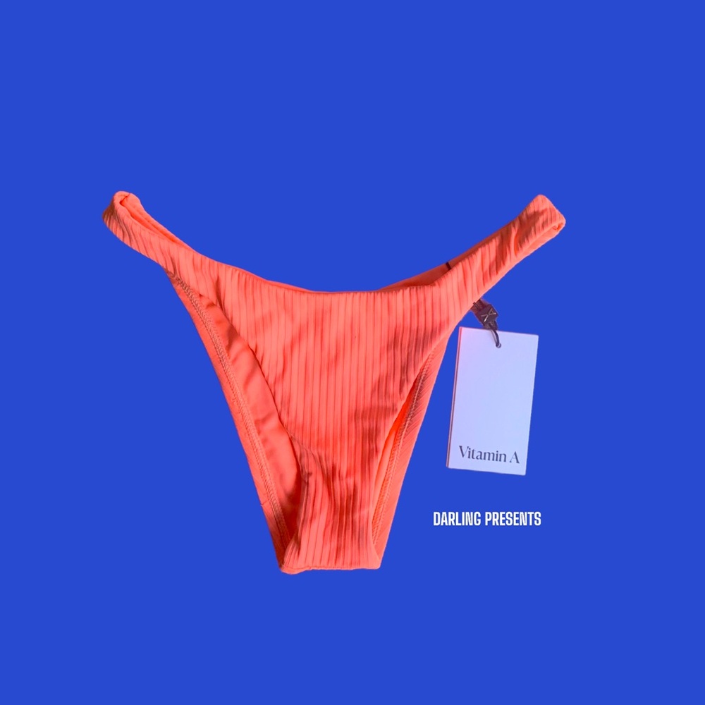 Vitamin A California High Leg Swim Bottom Women Color Neon Orange Size 4/XS